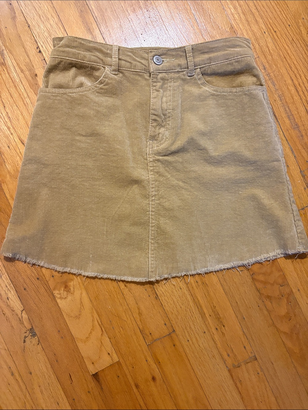 Brandy Melville Tan Corduroy Mini Skirt